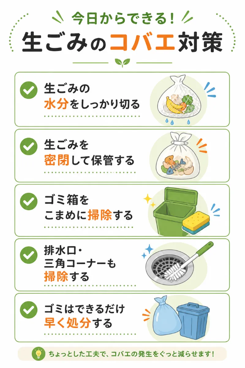 今日からできる生ごみのコバエ対策
